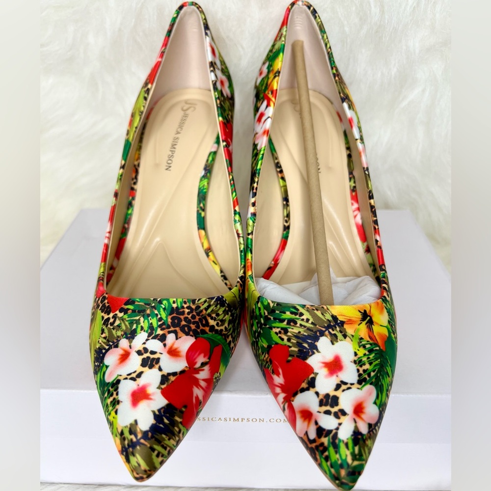 Jessica Simpson Apelhan Womens Pointed Closed Toe Stiletto Heel Pumps in Floral - Picture 2 of 7